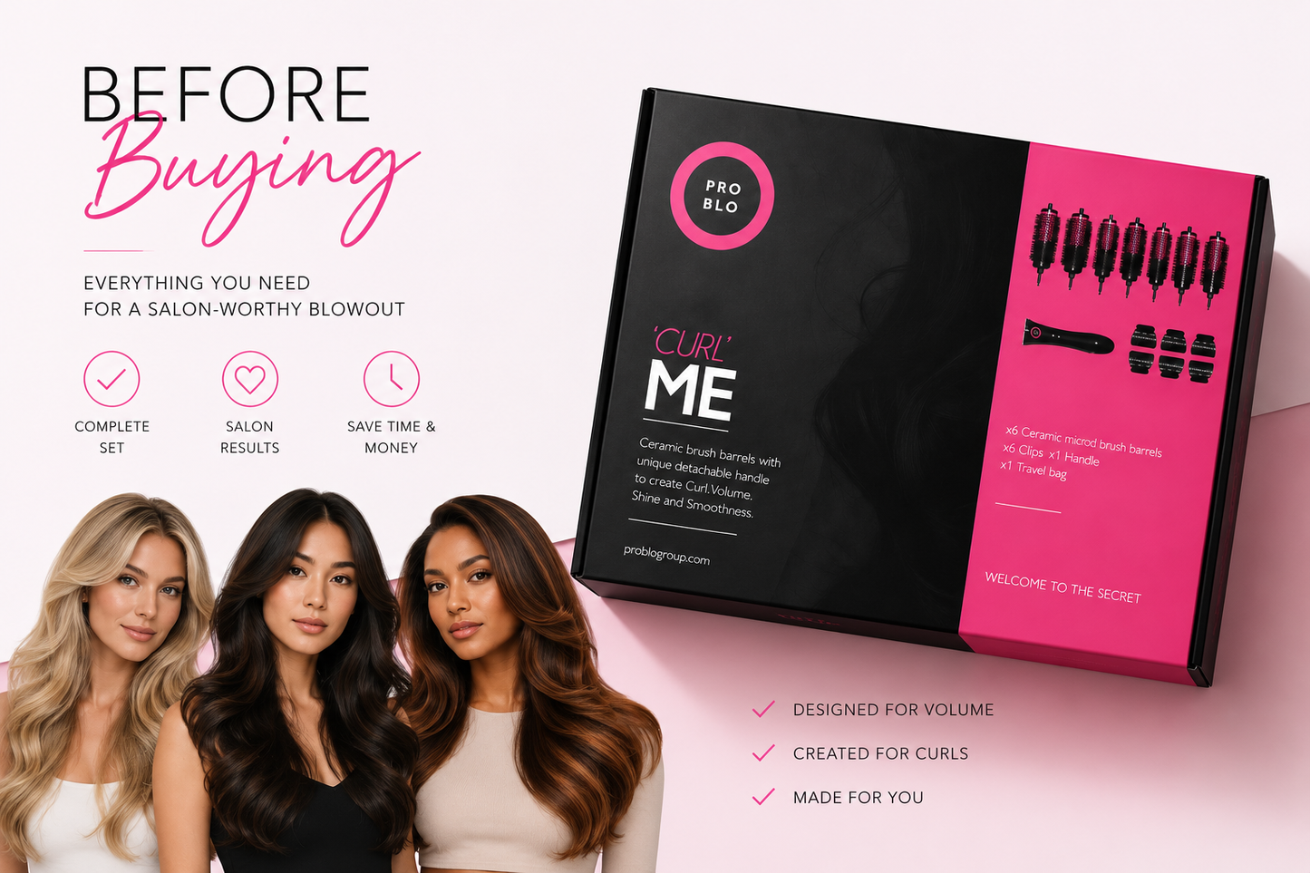 Pro Blo CurlME blow-dry brush set for first-time buyers