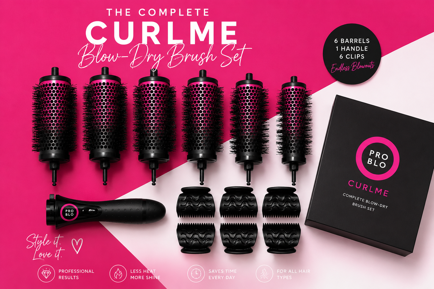Complete Pro Blo CurlME blow-dry brush set