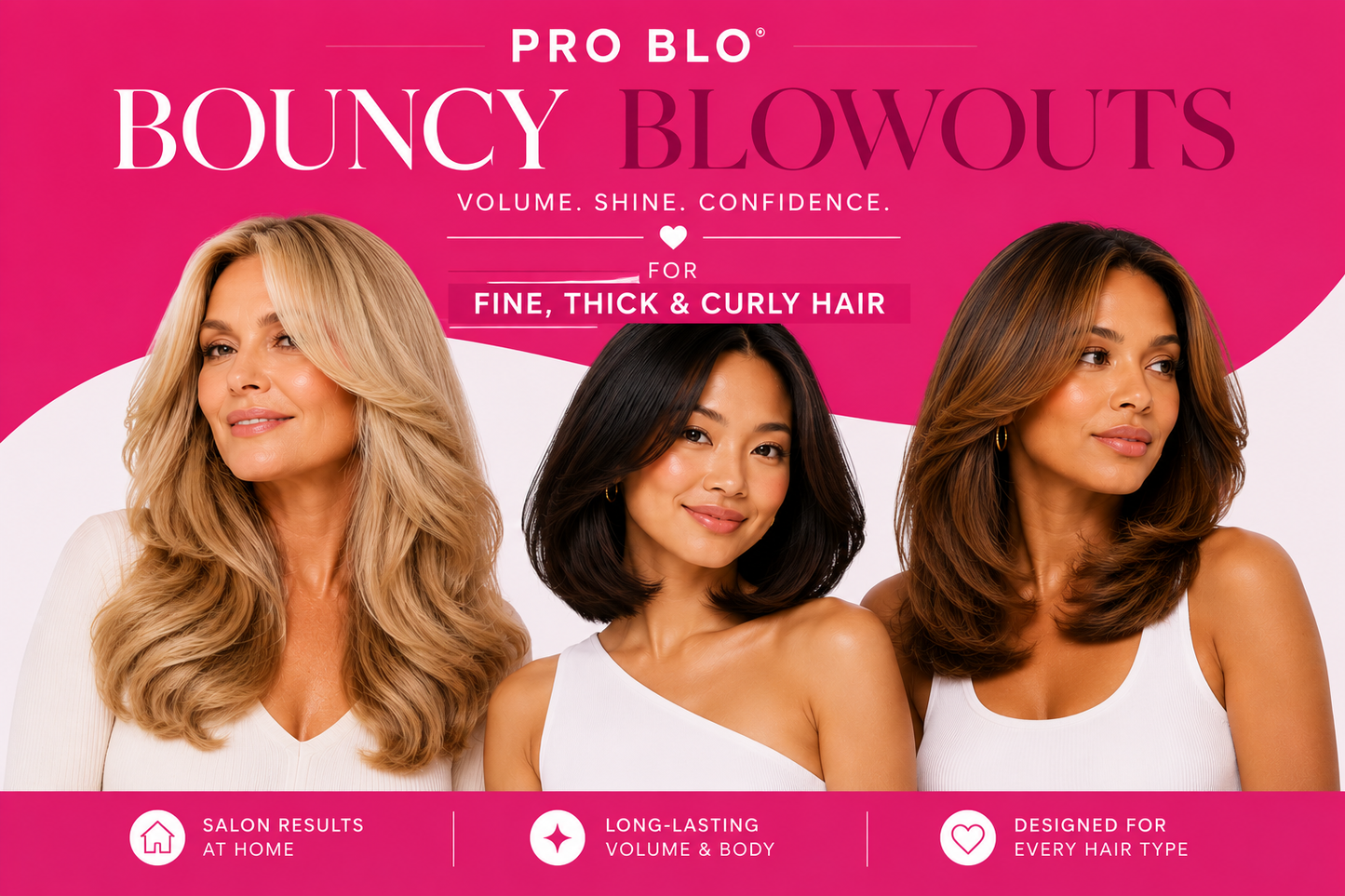 Pro Blo blow-dry brush set for fine, thick and curly hair